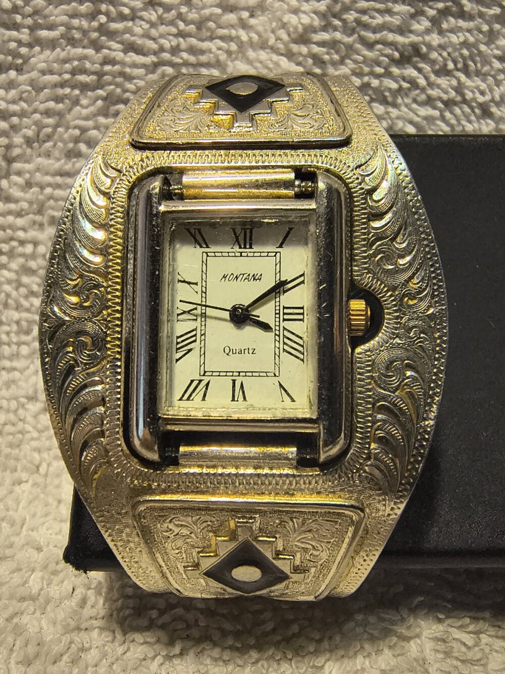 Montana Silversmiths Cuff Watch Southwest Aztec Western New Bat Clear Minty 4